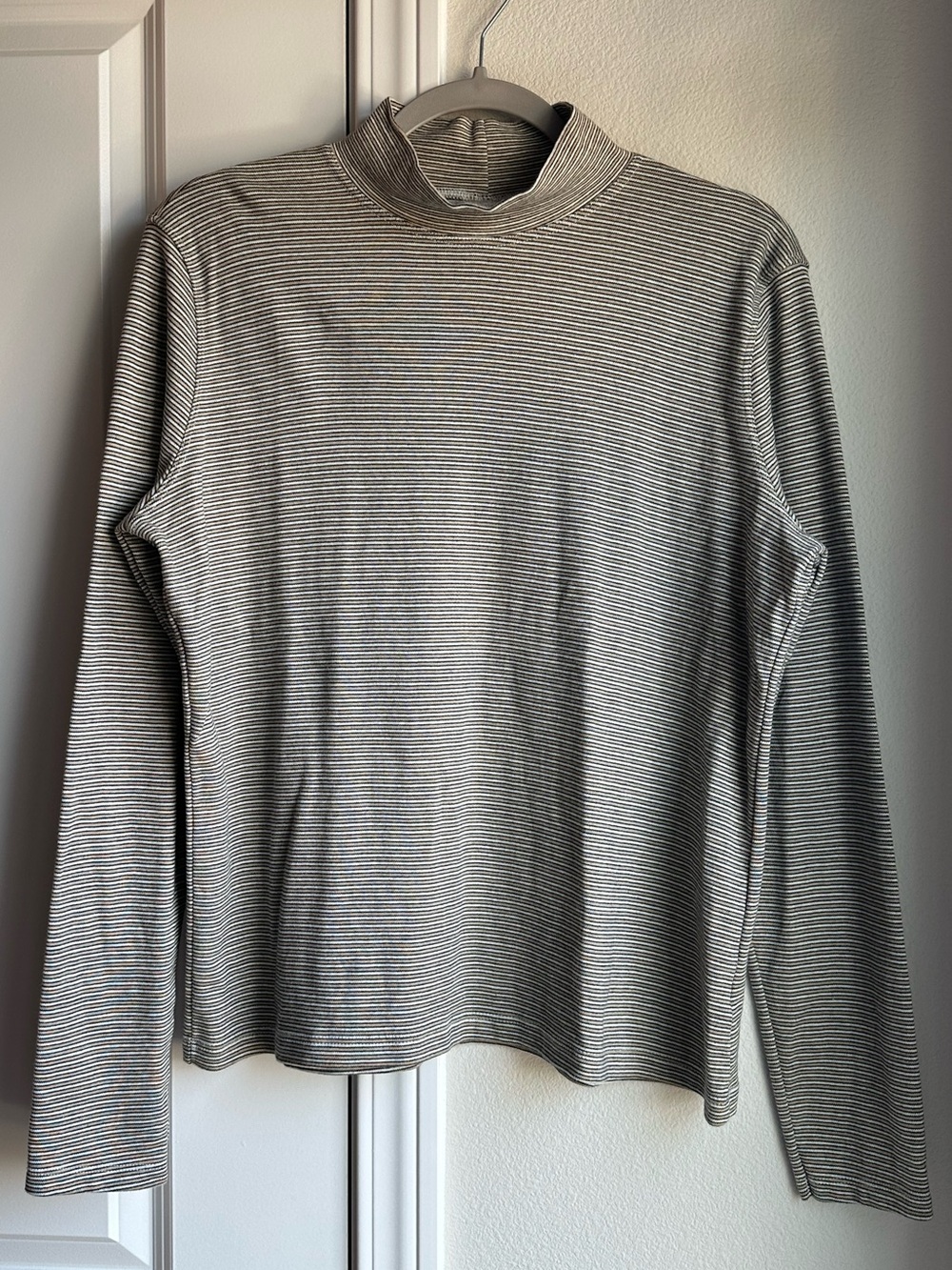 100% Cotton Striped Turtleneck Top